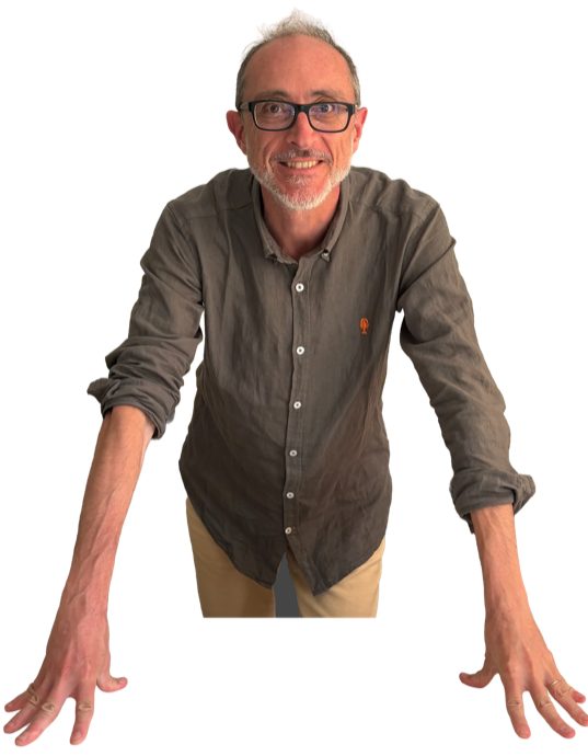 Antoine Visonneau leaning forward, smiling