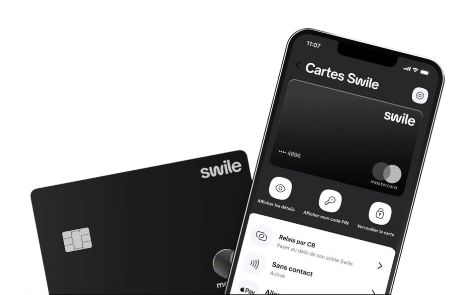 Swile card and mobile onboarding screens